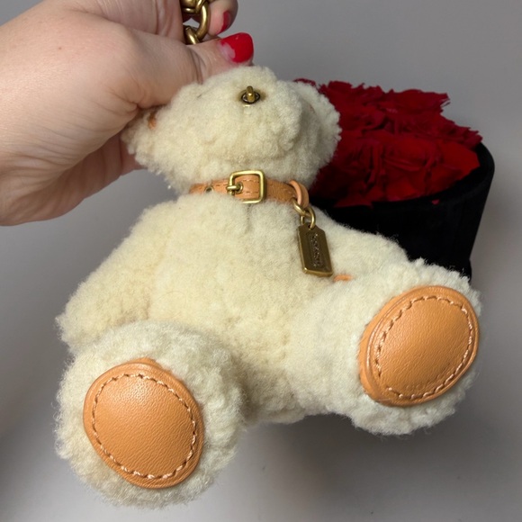 Coach Shearling Ivory Bear Bag Charm - Picture 3 of 8